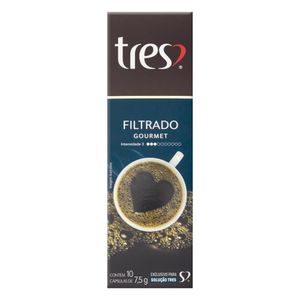 Café Tres Filtrado Gourmet Com 10 Cápsulas 75g