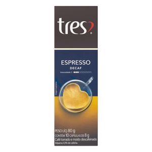 Café Tres Espresso Decaf Com 10 Cápsulas 80g