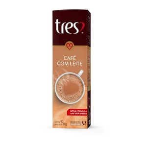 Café Tres Com Leite Com 10 Cápsulas 90g