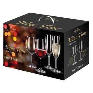 Kit 12 Taças de Cristal  Bohemia para Vinho e Espumante