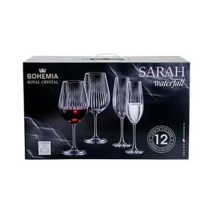 Kit 12 Taças de Cristal Sarah Bohemia para Vinho e Espumante