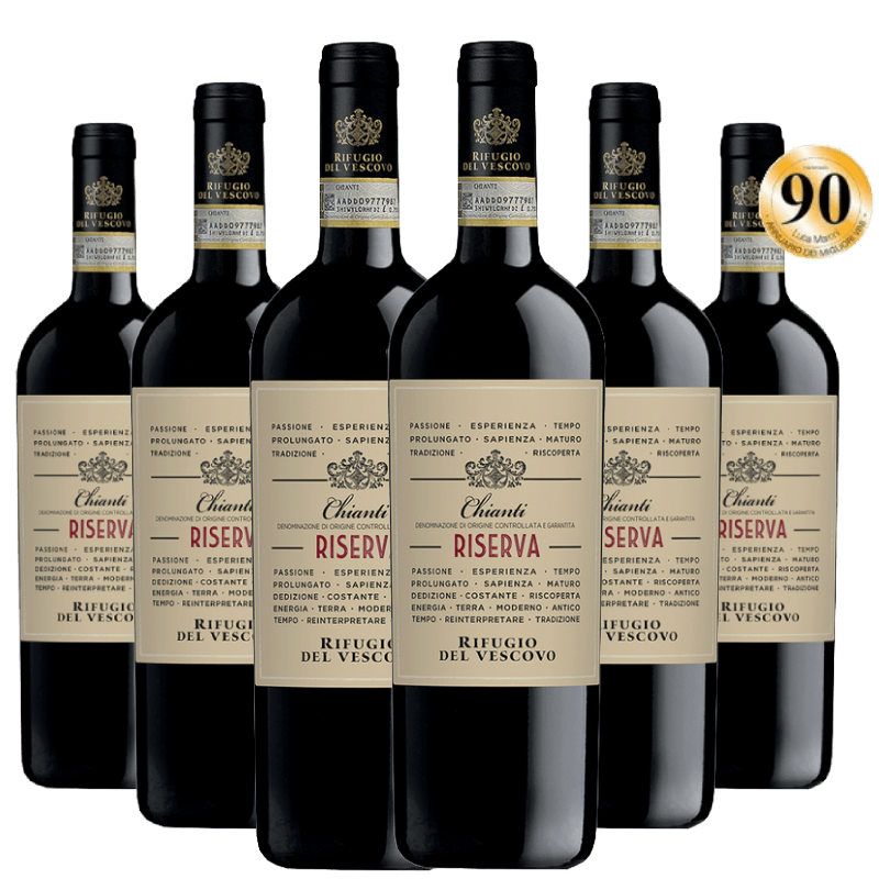 Kit-Caixa-Fechada-6-Garrafas-Vinho--Rifugio-Del-Vescovo-Chianti-D.O.C.G.