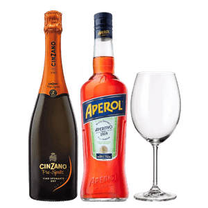 Kit Drink Aperol Spritz + Espumante Cinzano e Taça