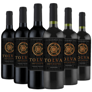 Kit 6 Garrafas Vinho Tolva Gran Reserva Carménère e Cabernet Sauvignon