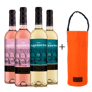 Kit 4 Garrafas Seleção Portuguesa Aqueduto - Branco e Rosé + Bolsa Térmica