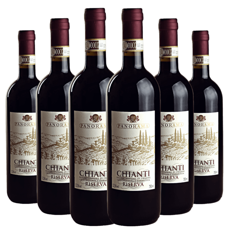 Kit-Caixa-Fechada-6-Garrafas-Vinho-Panorama-Chianti-Riserva-D.O.C.G.