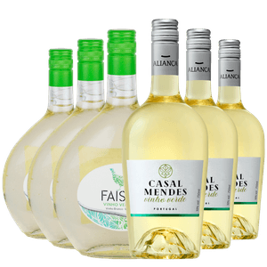 Kit 3 Vinhos Casal Mendes Branco + 3 Vinhos Faisão Vinho Verde