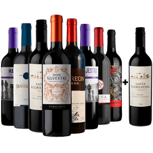 Kit 8 Vinhos Tintos + 1 Malbec Argentino Grátis