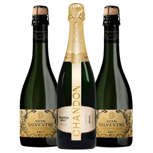 Kit 3 Espumantes 1 Chandon Réserve Brut + 2 Don Silvestre Brut