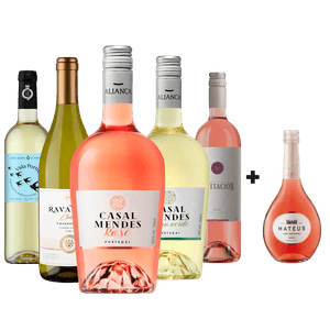 Kit 5 Vinhos Brancos e Rosés Mais Vendidos + Mateus 187ml Grátis