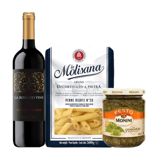 kit Harmonizado Vinho Tinto + Massa e Molho Pesto