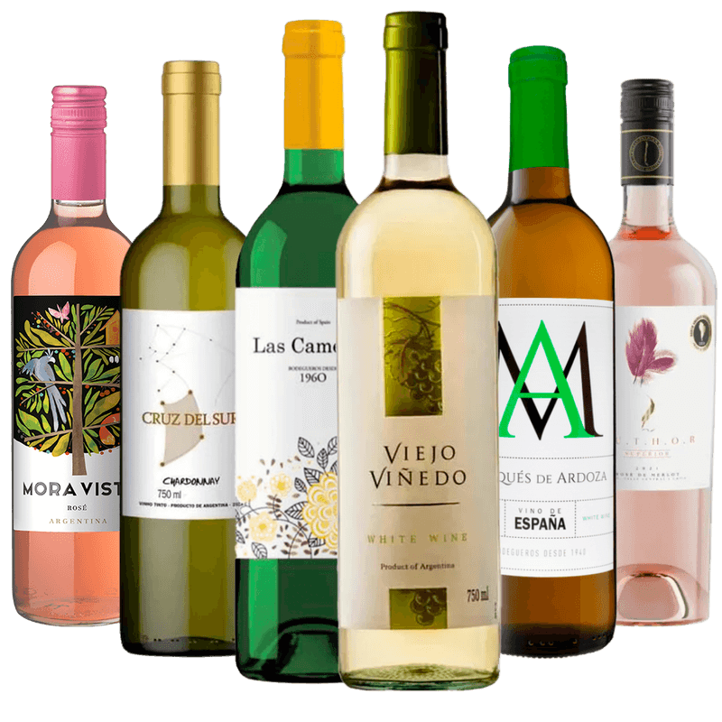 Kit 6 Vinhos Brancos e Roses