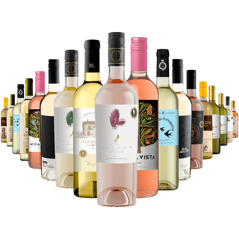 Kit 18 Vinhos Brancos e Roses do Mundo