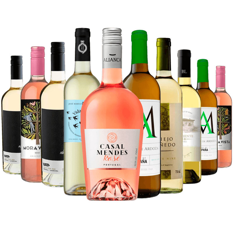 Kit 10 Vinhos Brancos e Roses Especial