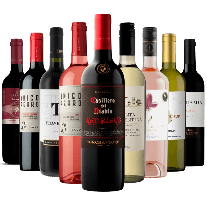 Kit 9 Vinhos Best Sellers Grandes Vinicolas