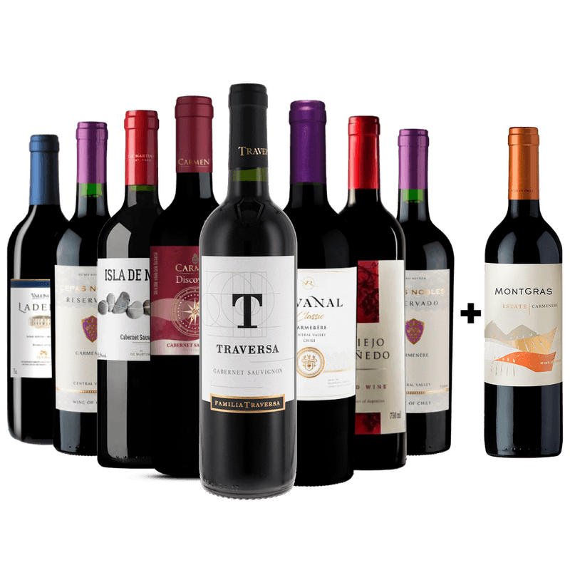 Kit-8-Vinhos-Tintos---1-Carmenere-Chileno-Gratis