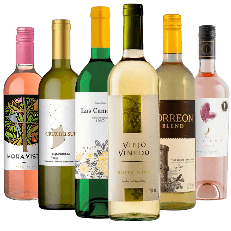 Kit 6 Vinhos Brancos e Roses