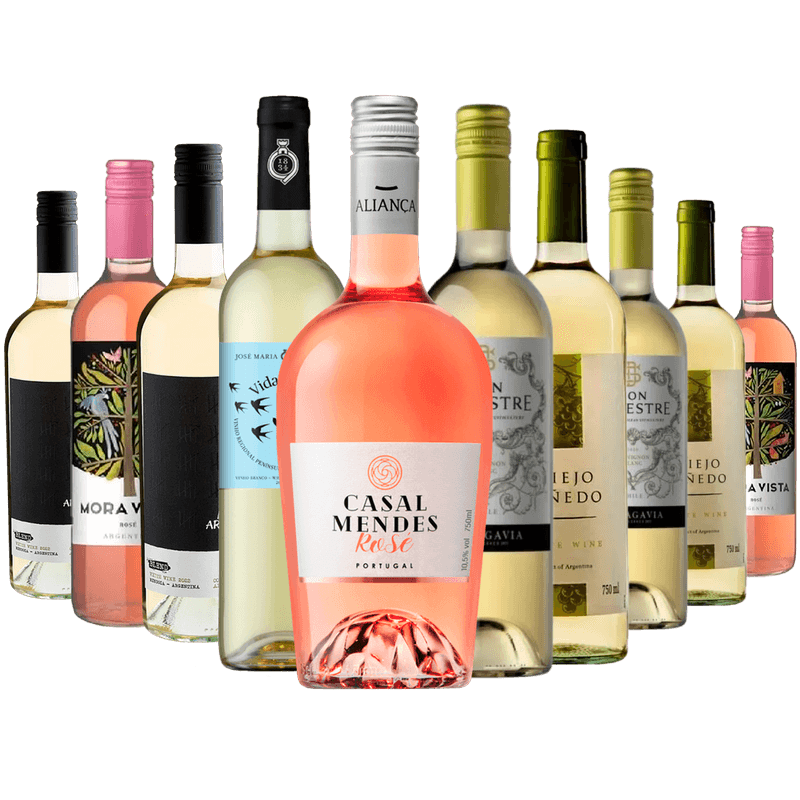 Kit 10 Vinhos Brancos e Roses Especial