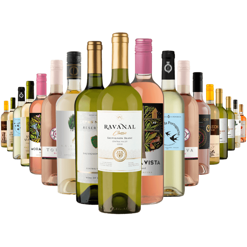 Kit 18 Vinhos Brancos e Roses do Mundo