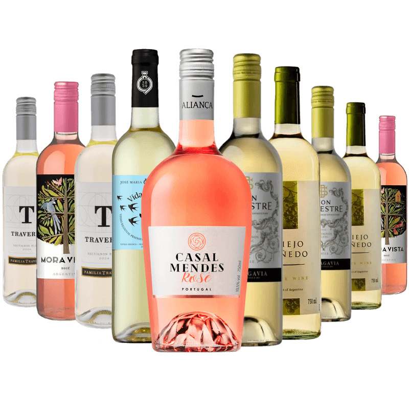 Kit 10 Vinhos Brancos e Roses Especial