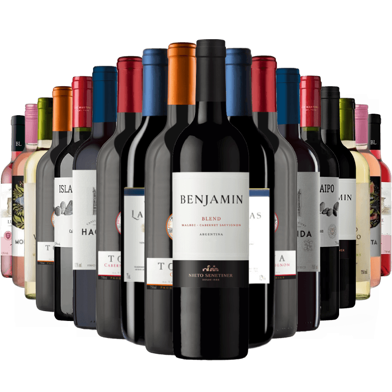 Kit 18 Garrafas Vinhos Imperdiveis