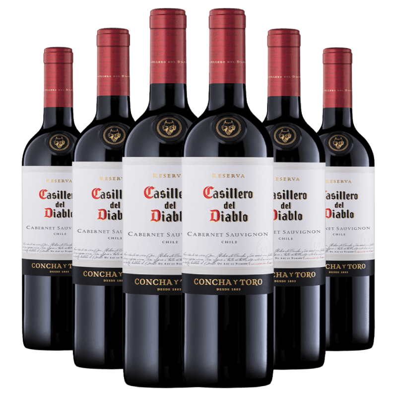 Kit 6 Garrafas Concha Y Toro Casillero Del Diablo Cabernet Sauvignon