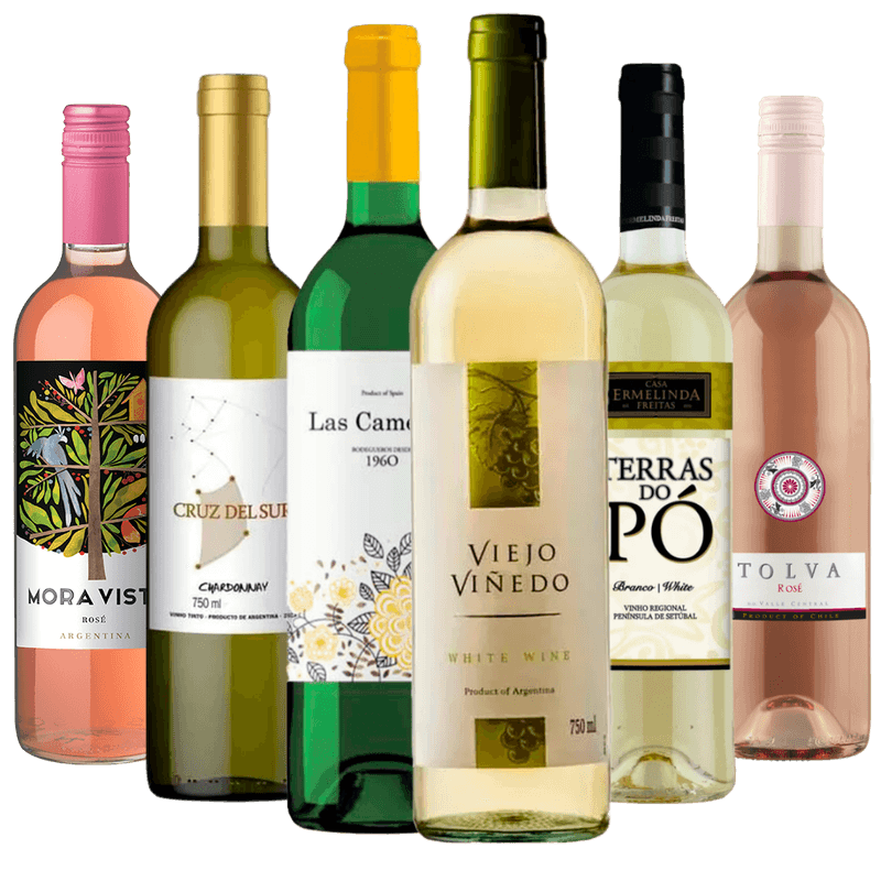 Kit 6 vinhos Brancos e Roses