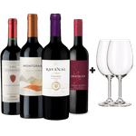 Kit-4-Vinhos-Exclusivos---2-Tacas-Bohemia-Cristal-Gratis