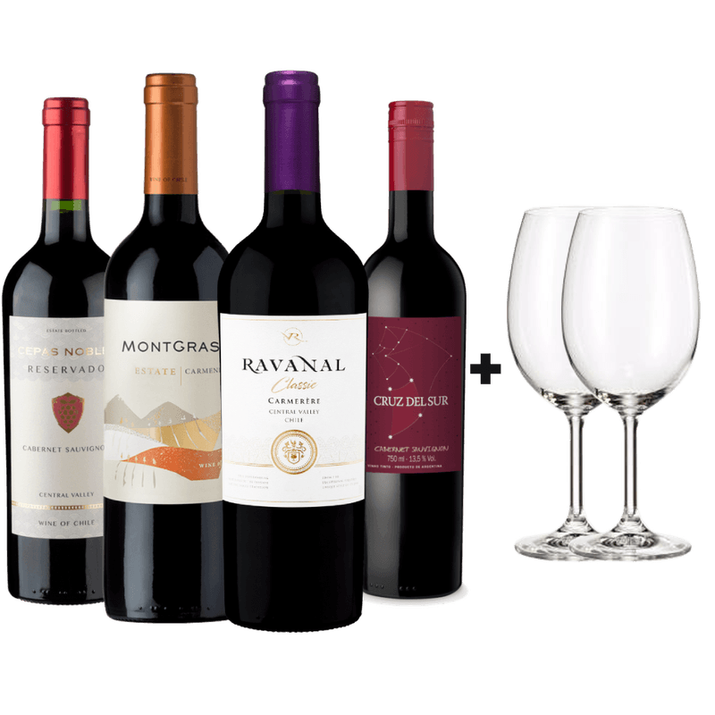 Kit-4-Vinhos-Exclusivos---2-Tacas-Bohemia-Cristal-Gratis