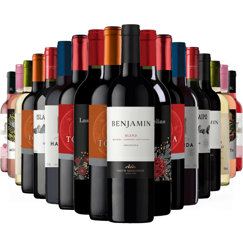 Kit 18 Garrafas Vinhos Imperdiveis