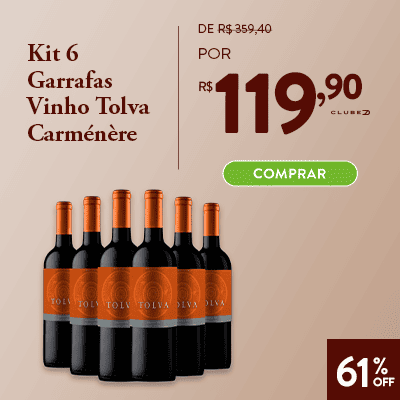 Kit 6 Garrafas Vinho Tolva Carménère